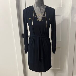 Michael Kors Black Dress with Gold Details